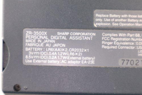 Sharp ZR-3500X Zaurus 1 MB PDA Mobile PC Companion Communicator Vintage - Photo 9 sur 13