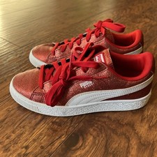 PUMA basket Girl Shinny Glitter Red US Size 3C