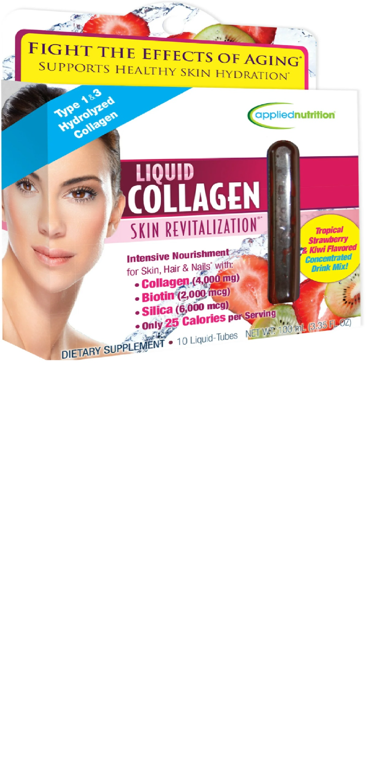 Applied Nutrition Collagen Skin Revitalization Liquid in Strawberry Kiwi 10ml