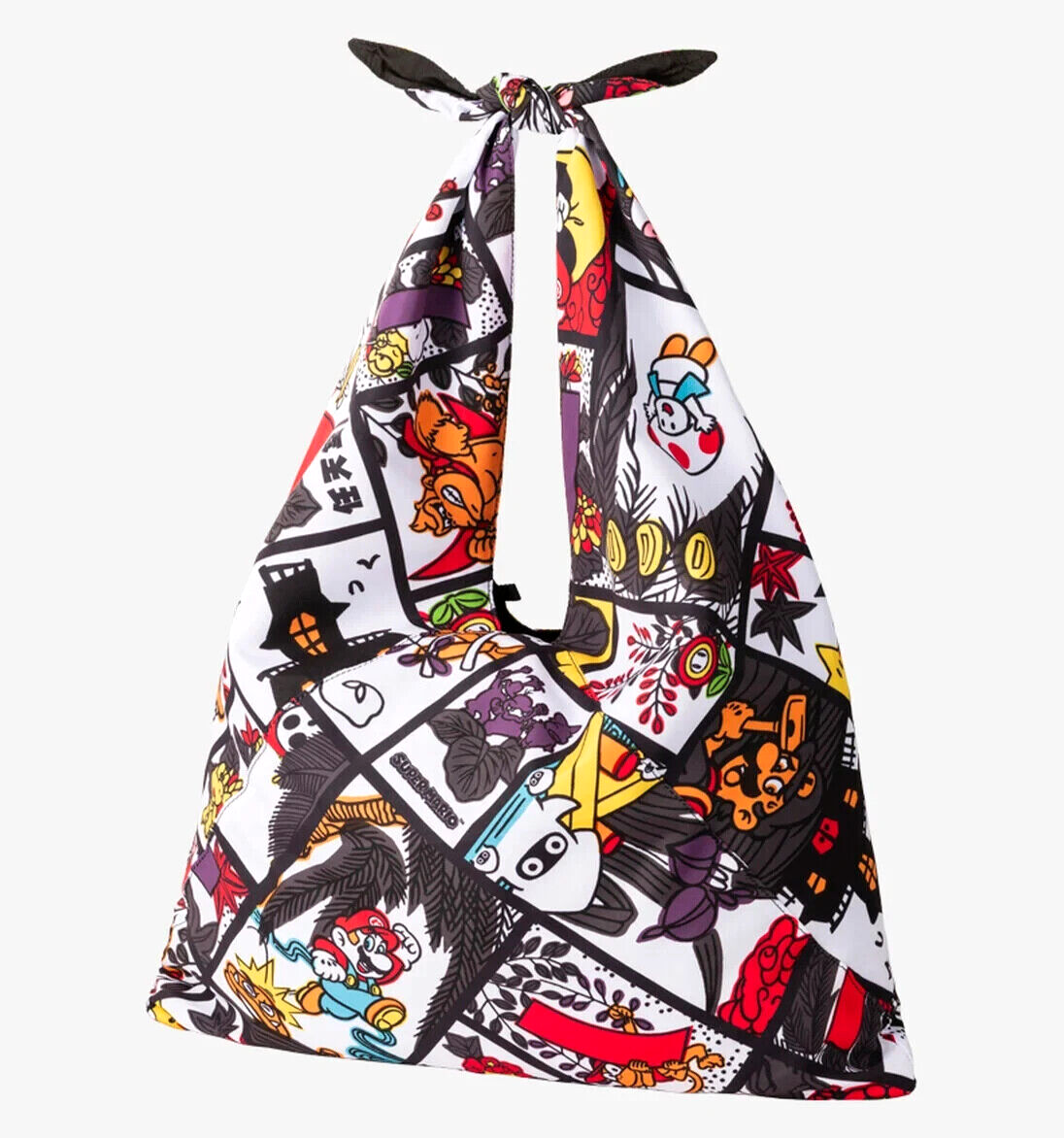 Mario Hanafuda Pattern Reversible Azuma Bag Black Nintendo TOKYO
