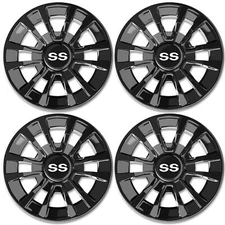 ENEKERP Golf Cart 8in Wheel Covers Hub Caps Set of 4 for Club Car EZGO Yamaha