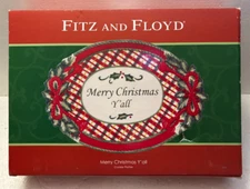 New Fitz and Floyd Southern Christmas Classic Merry Christmas Y'all Cookie Tray