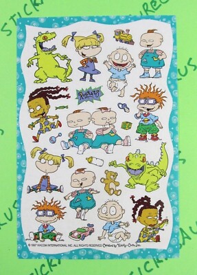 Rugrats American Greetings Sticker Sheet Green Boarder Viacom