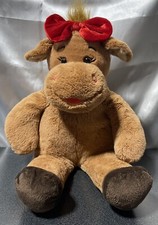 Build A Bear Christmas Holly the Girl Moose with Bow 15" Plush Stuffed Animal