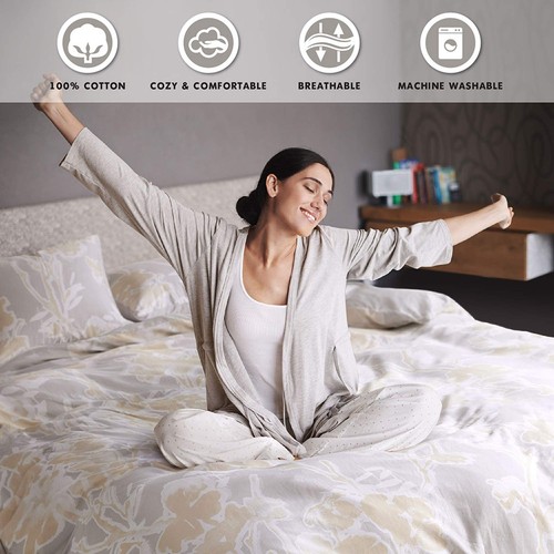 Intelligent Design Reversible 100% Cotton Sateen Duvet Breathable Comforter Cove - Picture 3 of 12