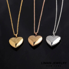 Women  s Necklace 18K Gold Filled Stainless Steel Love Heart Pendant 47