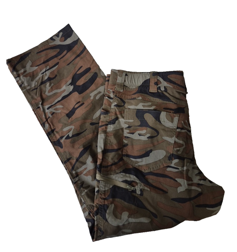 Wrangler Outdoorhose Herren 34x28 Camouflage Cargo Jagd Wandern gerades Bein Gorpcore