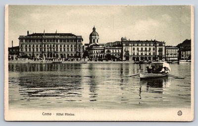 Como Italy Vintage Postcard Hotel Plinius Lake View Early 1900s
