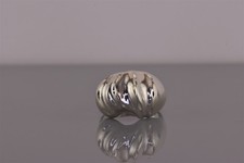 Sterling Silver Wispy Rippled Domed Band Ring 925 Sz: 7