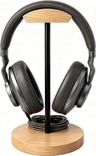 Headphone Stand Nature Wood  Metal Headset Hanger Mount Hook Gaming Holder