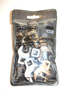 Craftsman 94363 10-PC. 3/8-in. Drive Metric Crowfoot Wrench Set 10-19mm