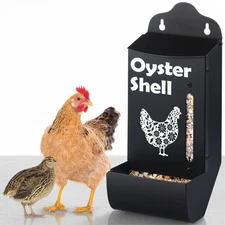 CluckRoots No Spill Oyster Shell/Grit Feeder for Chickens & Button Quail - Durab