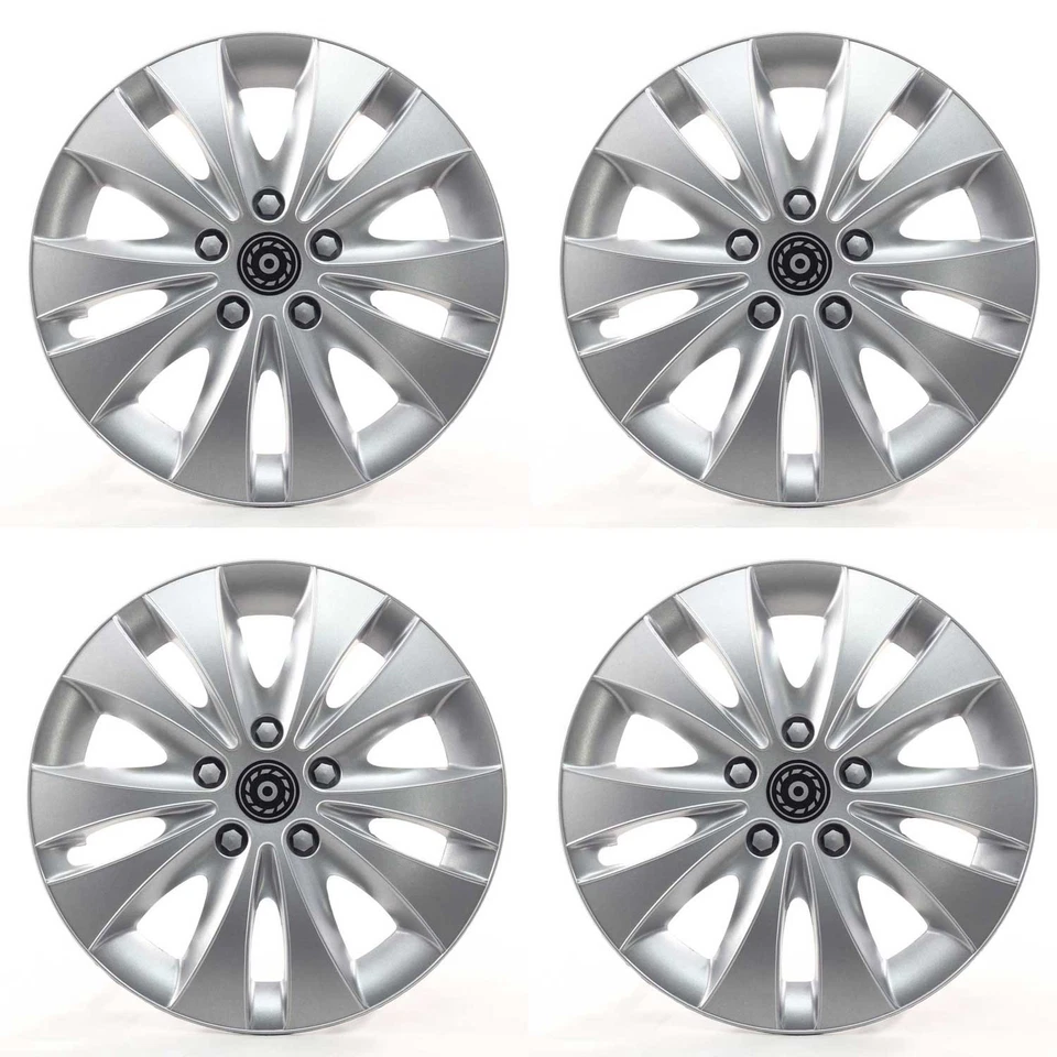 4x Coppe Ruota 15 Pollici Copricerchi "Storm" silber compatibili con Alfa Dacia - Immagine 4 di 4