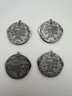 Lot Of 4 Vintage Novelty Coca Cola 2 Blade Round Folding Knives Matte Metal USA