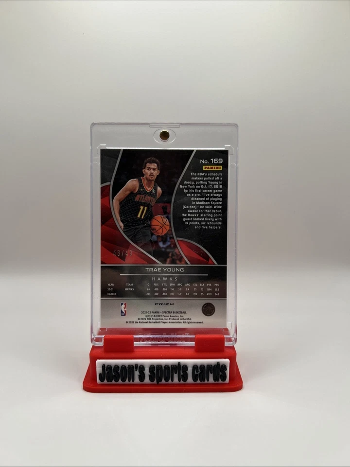 2021-22 Panini Spectra - Spectracular Debut Trae Young #169 Blue And Orange /49 - Image 2 of 2