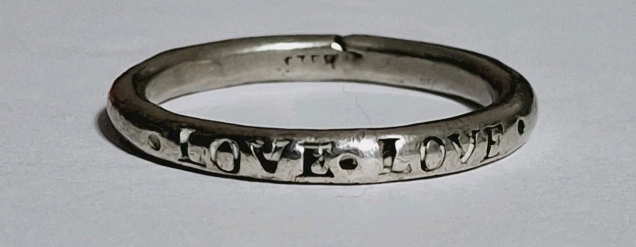 Love Engraved Sterling Silver Stackable Band Ring… - image 2