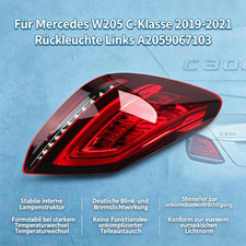 Rot-Weiß Rückleuchte Links A2059067103 geeignet für Mercedes W205 C-Klasse