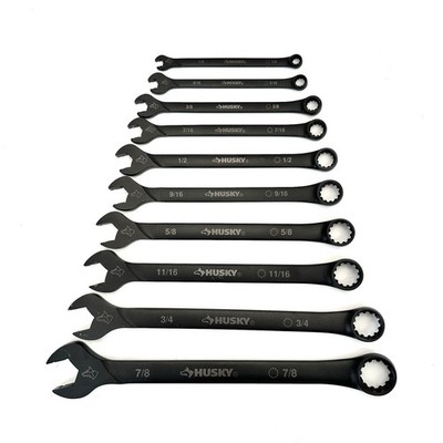 Husky, Long-Pattern Universal Combination Wrench Set (10-Piece) SAE Black