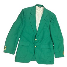 Vintage 1980’s Stafford Polyester Blazer Green Masters Style Men’s 40R USA Made