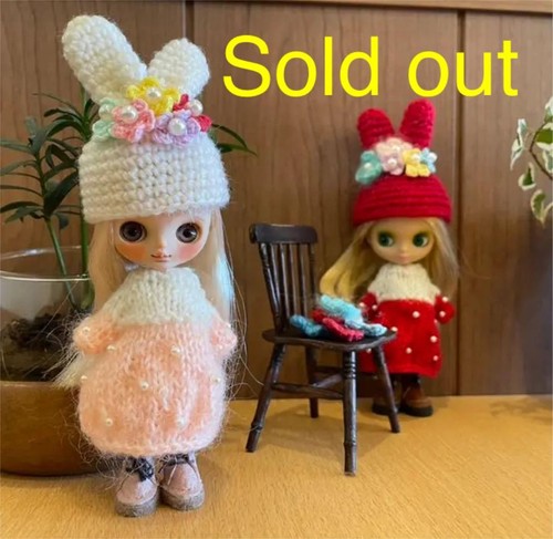 Petit Blythe OF Flower Rabbit Hat (White)
