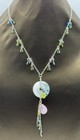 Silver Tone Beaded Floral Beaded Drop Pendant Necklace Statement Jewellery