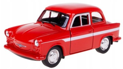 Welly Trabant P50 P60 Red 1:34 1:39 Scales 4.5 Inch Diecast Model in Box