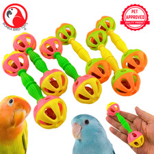 Bonka Bird Toys 3161 Pk6 Birdie Barbell Rattle Foot Talon Parrot Cage Toy Pet