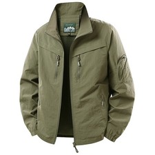 Men's windproof work jacket, casual sportswear with stand-up collar