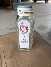 VINTAGE SAMUEL CALLET CO. "TO HER HIGHNESS " GLASS BABY BOTTLE SAVINGS BANK