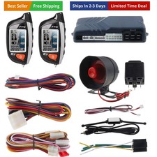 2 Way Car Alarm System with LCD Pager Display Remote Engine Start Turbo Timer...