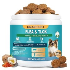 100 Natural Flea and Tick Prevention Chewable Pills for All Dogs, Made In USA
