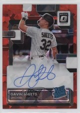 2022 Panini Donruss Optic Red Cracked Ice Prizm 9/25 Gavin Sheets Auto 12ty