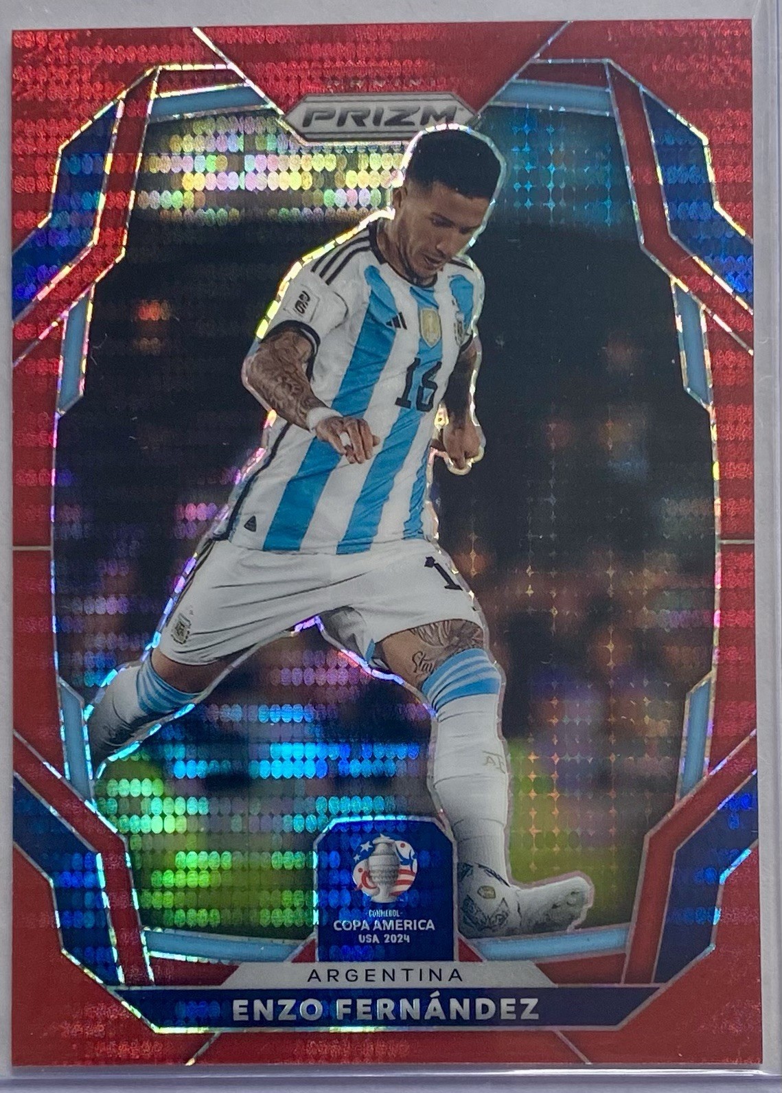 2024 Panini Prizm Copa America Red Pulsar Prizm #3 ENZO FERNANDEZ /125 Argentina