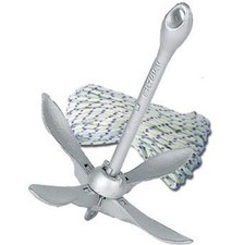 Ankerset Anker Faltklappanker + 30 Meter geflochtene Leine Ankerleine Klappanker