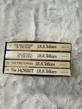 Gold foil book box set lord of the rinv trilogy JRR Tolkien + the Hobbit 1973