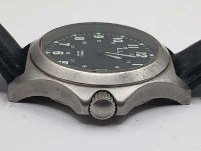 Vtg. L.L.BEAN 300FT FIELD BLACK DIAL WATCH (RED HAND IS LOOSE