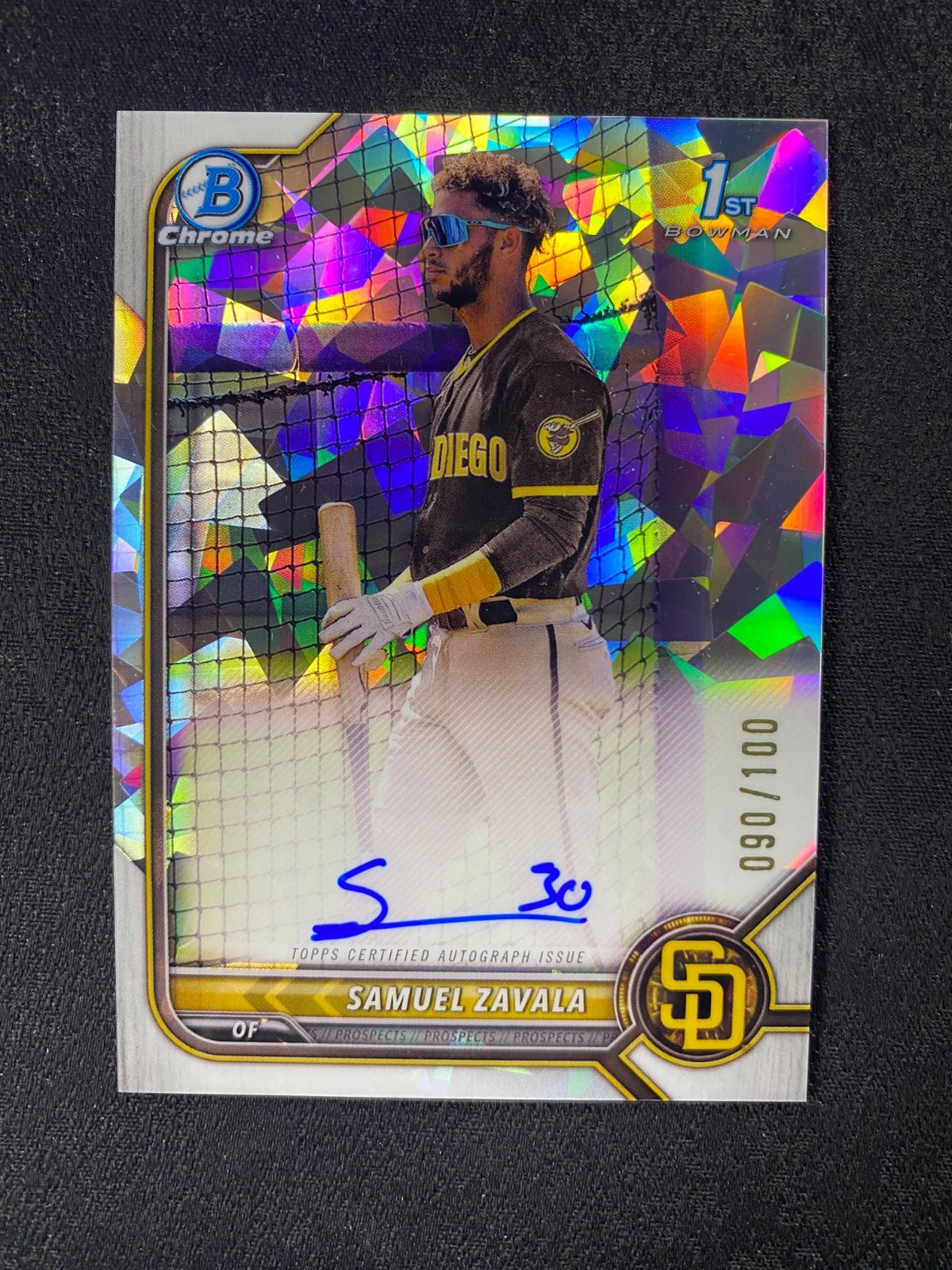 2022 Bowman Chrome Samuel Zavala 1st Atomic Refractor Auto /100 e471