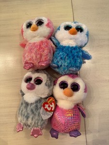 TY Beanie Boo's Lot of 4 Penguin Plush Toys New With Tags