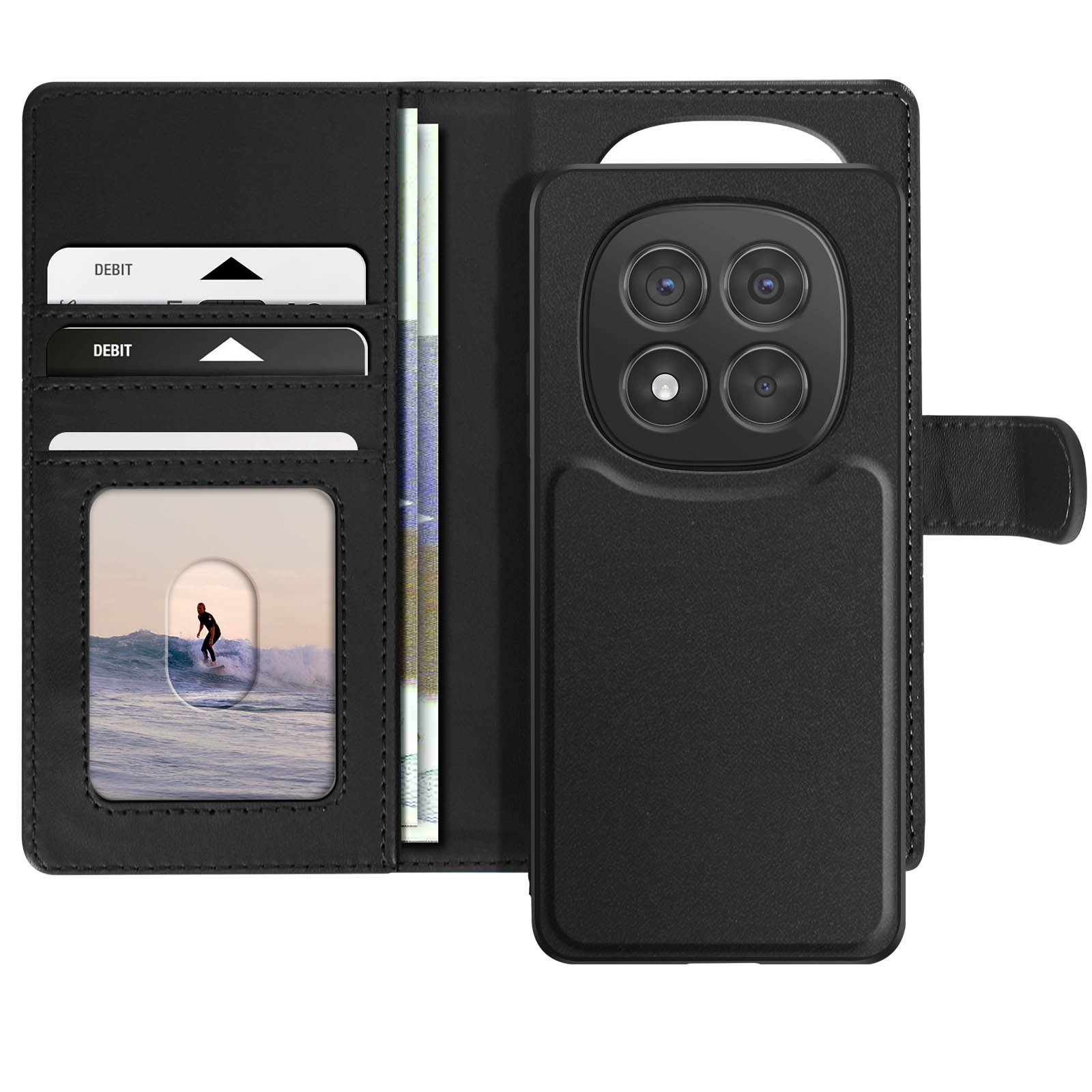 Coque détachable noire pour Xiaomi Redmi Note 14 Pro 5G et Pro Plus 5G