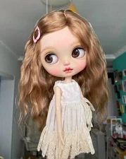 Blythe Doll Wigs 1/6 BJD Doll SD Hair Long Wavy Wig Soft Mohair Handmade DIY Toy