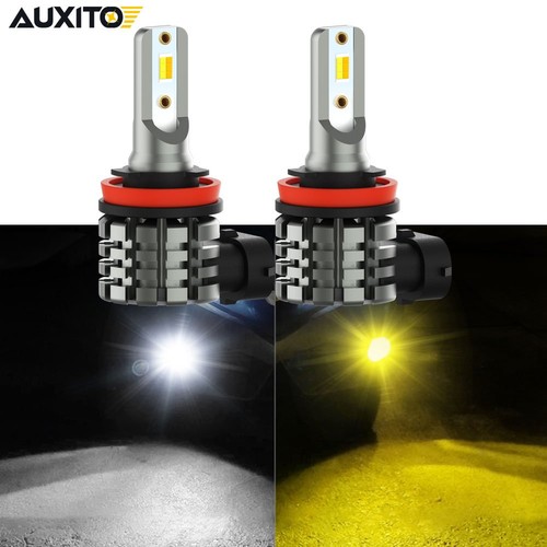 LED Fog Light Lamp Bulbs Dual Color Switchback White Yellow Halogen Replacement