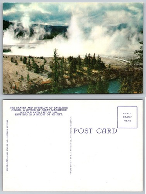 #ad Excelsior Geyser Yellowstone Park Micro Color Postcard Haynes Studios $4.44