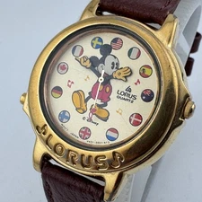 VTG Lorus Quartz Watch V421-0020 Women Mickey Small World Musical New Battery