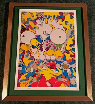 DEATH NYC ltd ed signed FRAMED art print 45x32cm Bart Simpson X