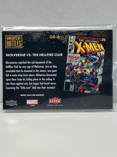2023 Fleer Ultra Greatest Battles Wolverine vs The Hellfire Club #GB-5 - Picture 2 of 2