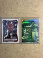 Sal Stewart 2026 Topps Bowman Base RC & Under The Radar Refractor RC Reds