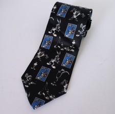 Warner Bros. LOONEY TUNES Stamp Collection 1997 necktie tie Bugs Bunny Sylvester