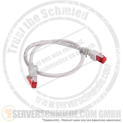 0,50m Cat.6a 2x RJ-45 LAN Network cable Kabel Patchkabel S/FTP grey