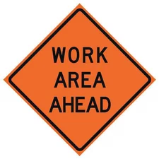 Eastern Metal Signs And Safety 669-C/48-Nrvfo-Wa Work Area Ahead Traffic Sign,