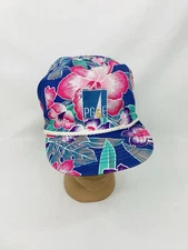 Vintage PG&E Hat Cap Pacific Gas and Electric Adjustable Floral Rope Bill OSFM